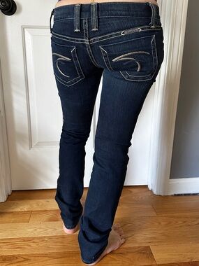 Frankie B. Dark Blue Ultra Low Rise Jeans Size 0